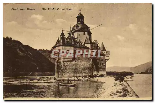 Cartes postales Gruss vom Rhein Die Pfalz bei Kaub