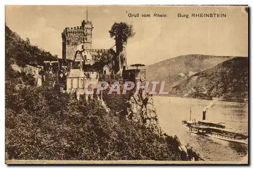 Cartes postales Gruss vom Rhein Burg Rheinstein