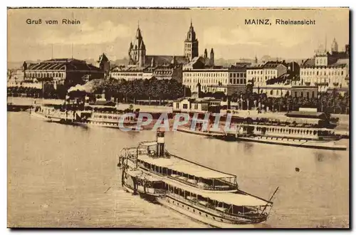 Cartes postales Gruss von Rhein Mainz Rheinansicht