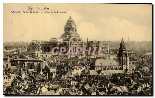 Cartes postales Bruxelles Panorama Palais de justice et eglise de la chapelle