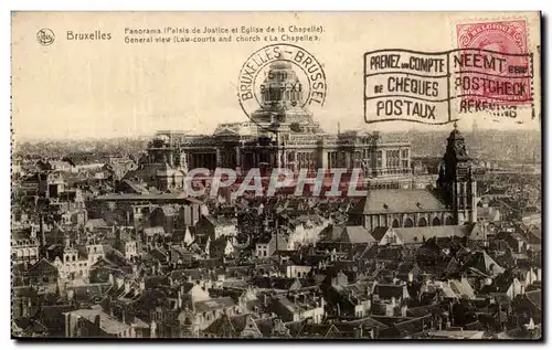 Cartes postales Bruxelles Panorama Palais de justice et eglise de la chapelle