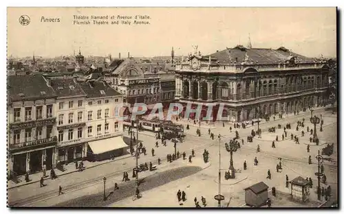 Cartes postales Belgique Anvers Theatre flamand et avenue d'Italie