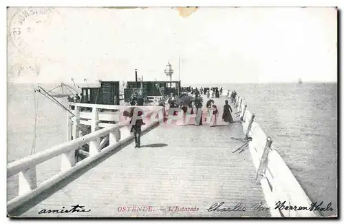 Cartes postales Belgique Ostende l'estacade