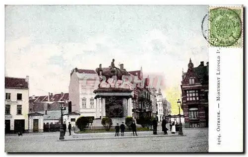 Cartes postales Belgique Ostende Monument Leopold 1er