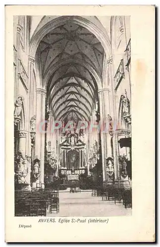 Cartes postales Belgique Anvers Eglise St Paul (interieur)