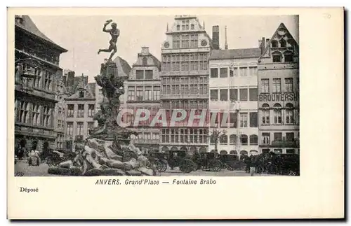 Ansichtskarte AK Belgique Anvers Grand place Fontaine Brabo