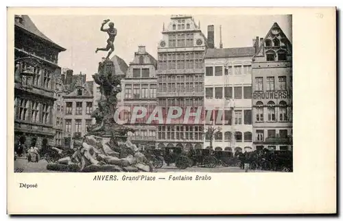 Cartes postales Belgique Anvers Grand place Fontaine Brabo