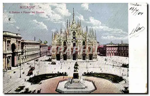 Ansichtskarte AK Italie Italia Milano Il Duomo e Piazza del Duomo