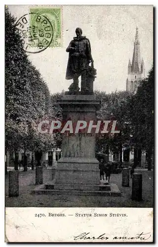 Cartes postales Bruges Statue Simon Stievin