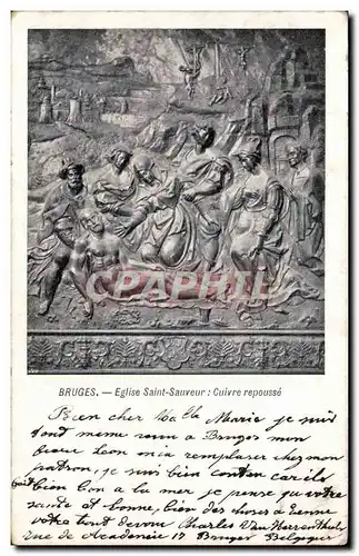 Cartes postales Bruges Eglise Saint Sauveur cuivre repousse