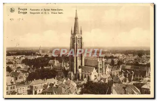 Ansichtskarte AK Bruges Panorama et eglise Notre Dame