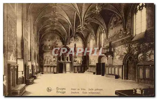 Cartes postales Bruges Hotel de ville Salle gothique