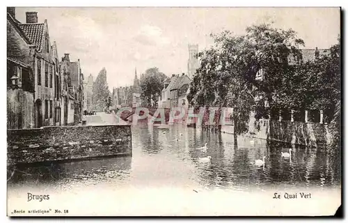 Cartes postales Bruges Le quai vert