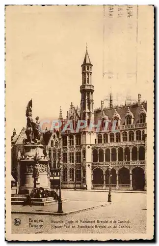 Ansichtskarte AK Bruges Nouvelle poste et monument Breydel et de Coninck