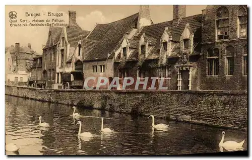 Cartes postales Belgique Bruges Quai Vert Maison du pelican