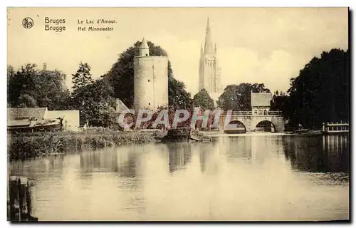 Cartes postales Belgique Bruges Le lac d'amour