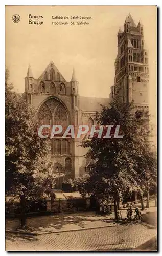 Ansichtskarte AK Belgique Bruges Cathedrale Saint sauveur