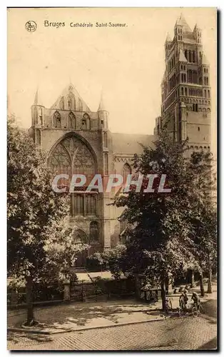 Ansichtskarte AK Belgique Bruges Cathedrale Saint sauveur