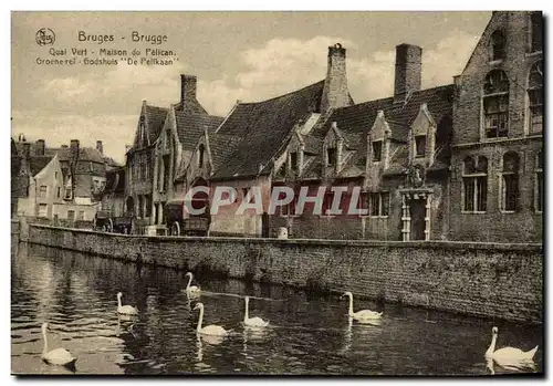 Cartes postales Belgique Bruges Quai vert Maison du pelican