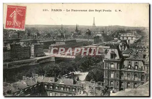 Ansichtskarte AK Paris Panorama des sept ponts Tour Eiffel