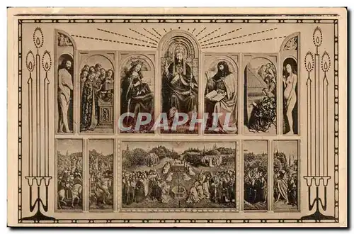 Cartes postales Gand Eglise St Bavon Tableau Le triomphe de l&#39agneau par Hubert e Jean Van Eyck
