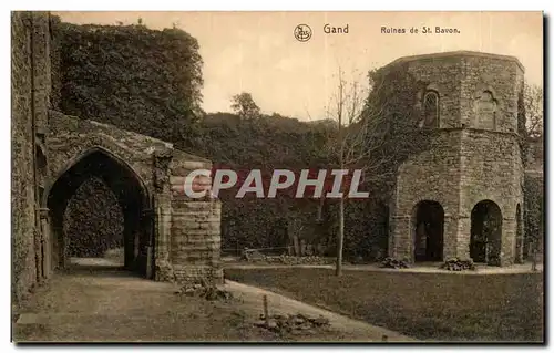 Cartes postales Gand Ruines de Saint Bavon