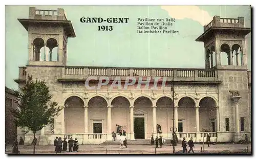 Cartes postales Gand 1913 Pavillon de l&#39Italie
