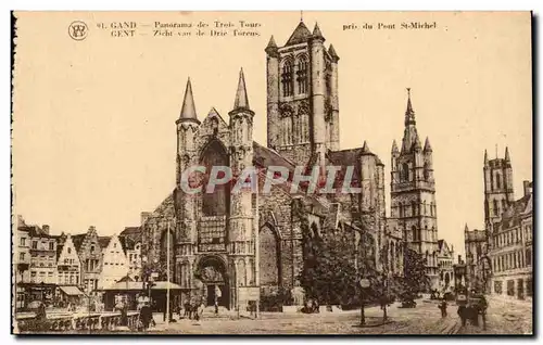 Ansichtskarte AK Belgique Gand Panorama des trois tours