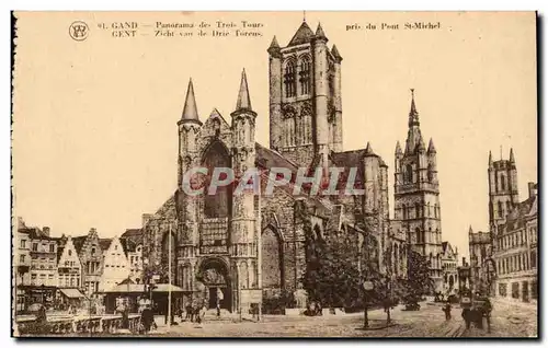 Cartes postales Belgique Gand Panorama des trois tours