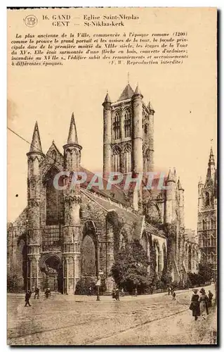 Ansichtskarte AK Belgique Gand Eglise Saint Nicolas