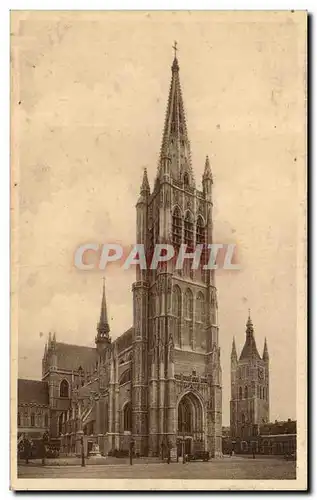 Ansichtskarte AK Belgique Ypres Cathedrale St Martin et beffroi