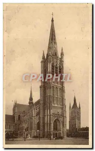 Cartes postales Belgique Ypres Cathedrale St Martin et beffroi