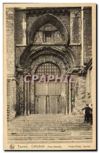 Cartes postales Belgique Tournai La cathedrale Porte Mantille