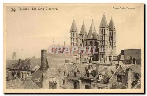 Cartes postales Belgique Tournai les cinq clochers