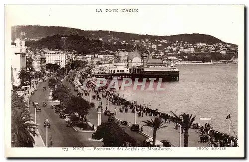 Cartes postales Nice Promenade des anglais et Mont Boron