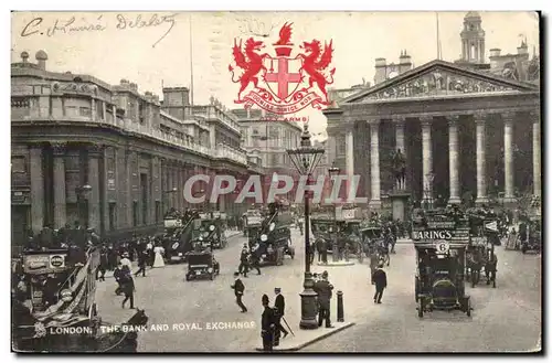 Ansichtskarte AK Great Britain Londres London the bank and Royal Exchange