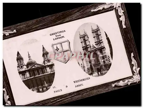 Ansichtskarte AK Great Britain Londres London Greetings St Paul&#39s Westminster Abbey