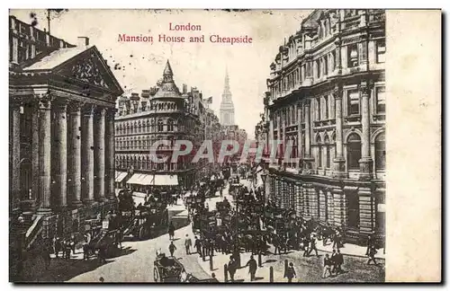 Cartes postales moderne Great Britain Londres London Mansion house and Cheapside