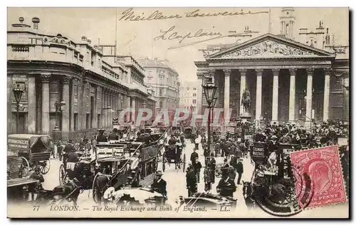 Cartes postales moderne Great Britain Londres London The royal Exchange and Bank of England