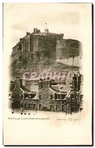 Cartes postales Great Britain Edinburgh castle from Grassmarket