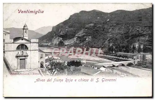 Cartes postales Italie Italia Ventimiglia Alveo del fium roja e chiesa di S Giovanni