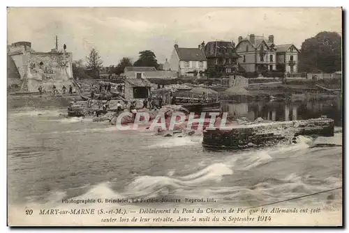 Ansichtskarte AK Mary sur Marne Deblaiement du pont du chemin de fer