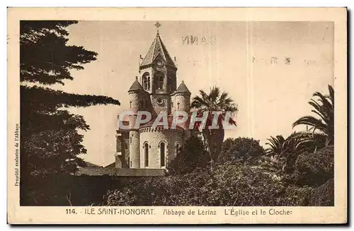 Cartes postales Ile St Honorat Abbaye de lerins L&#39eglise et le clocher