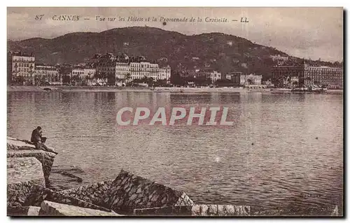 Cartes postales Cannes Vue sur les hotels et la promenade de la croisette