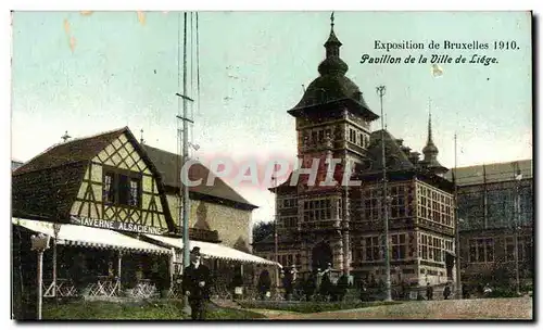 Cartes postales Exposition de Bruxelles 1910 Pavillon de la ville de Liege Taverne alsacienne