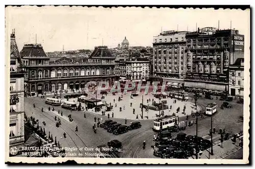 Cartes postales Bruxelles Place Rogier et gare du Nord