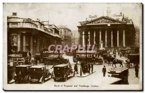 Cartes postales Great Britain Londres london Bank of england and Exchange