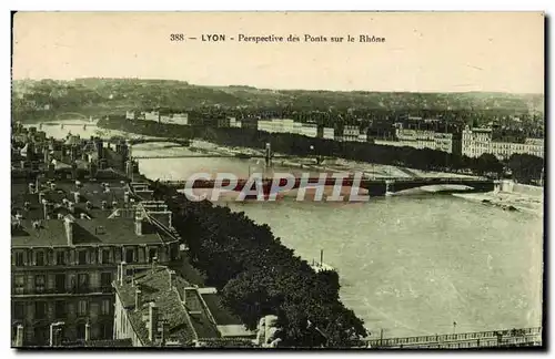 Ansichtskarte AK Lyon Perspective des ponts sur le Rhone