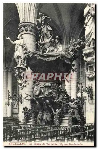 Cartes postales Bruxelles La chaire de verite de l&#39eglise Ste Gudule