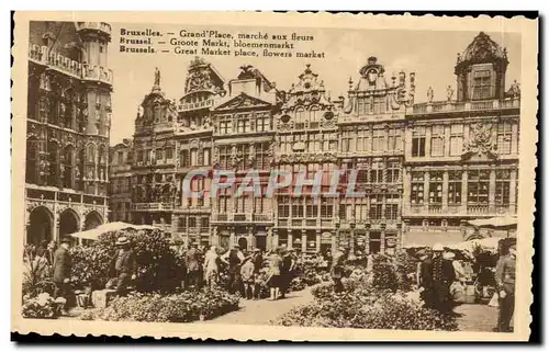 Cartes postales Bruxelles Grand place Marche aux fleurs